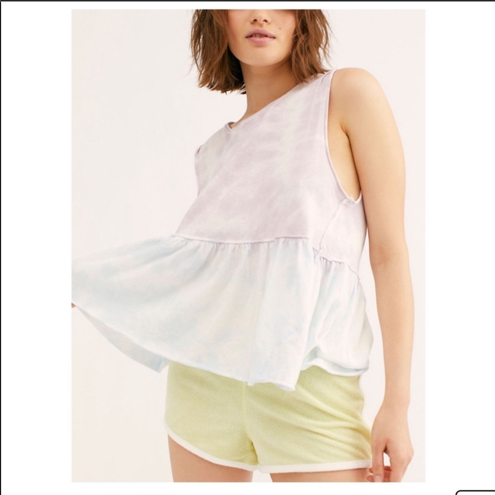 Free People Tie Dye Peplum Tank